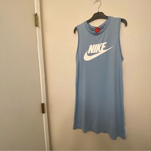 Nike crew neck tank blue athletic dress modal blend lightweight Small - Picture 1 of 10